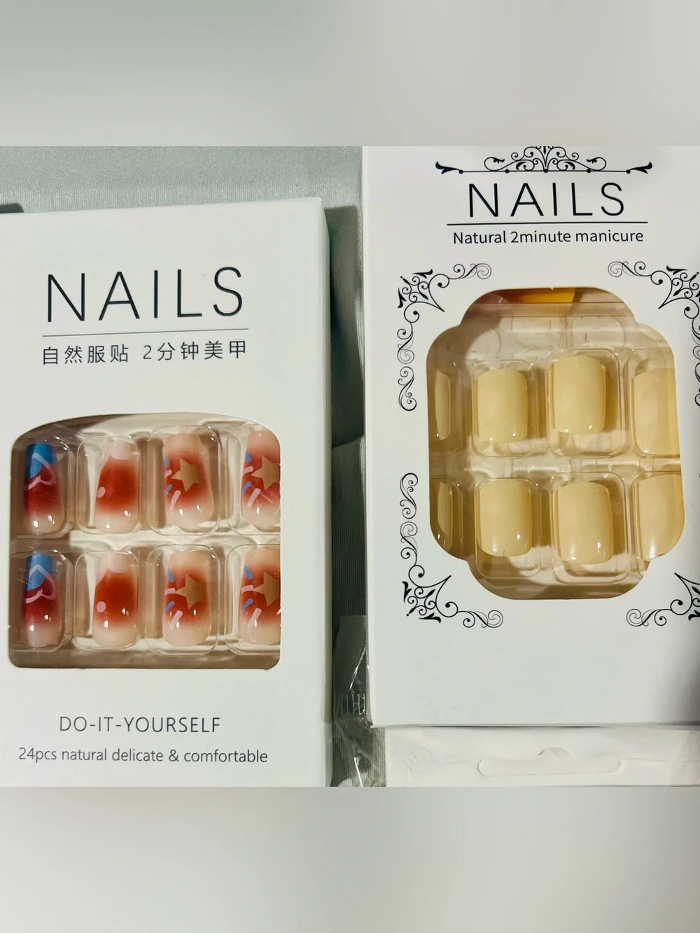 8 Pack- Do-It-Yourself Press-On Nail Set - Assorted Colors
